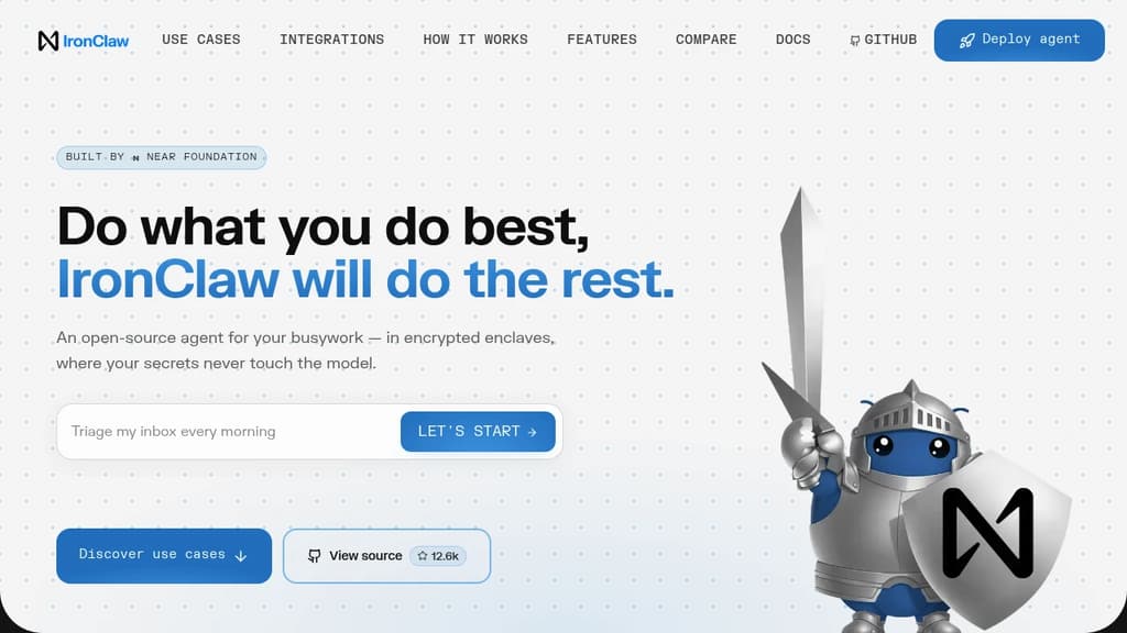 Screenshot of IronClaw