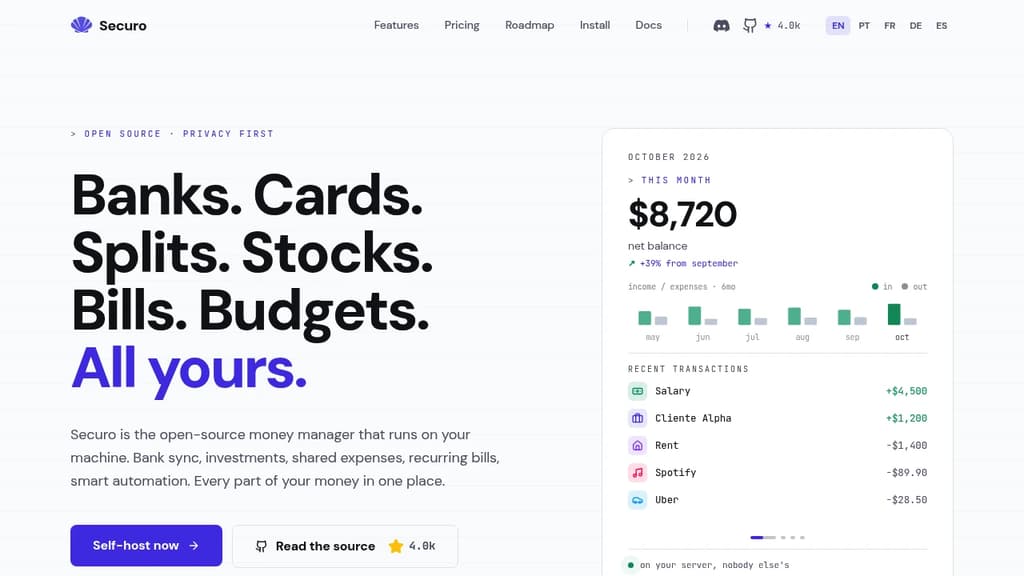 Screenshot of Securo