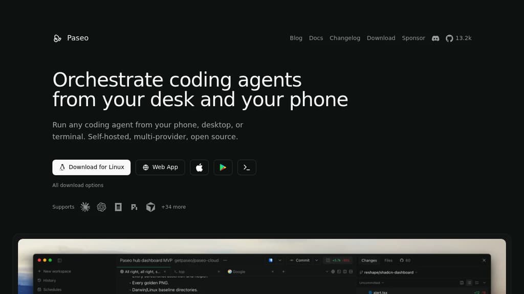 Screenshot of Paseo website