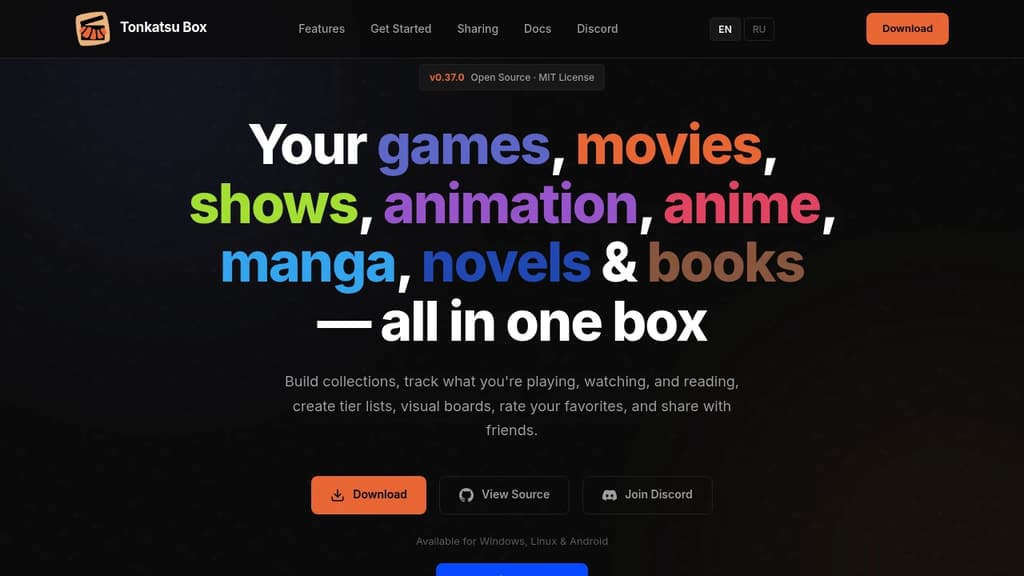 Screenshot of Tonkatsu Box website