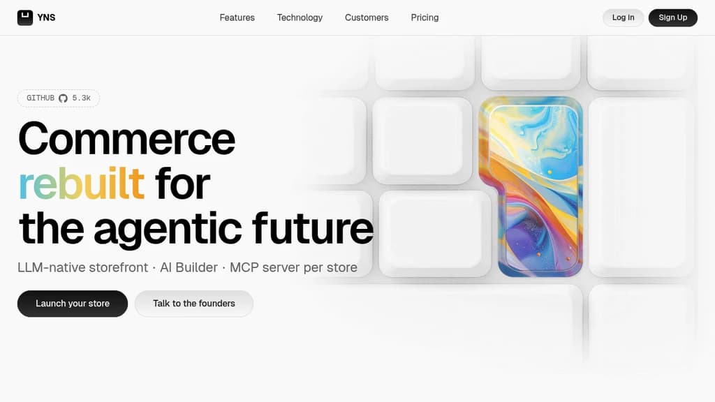 Screenshot of Your Next Store (YNS) website