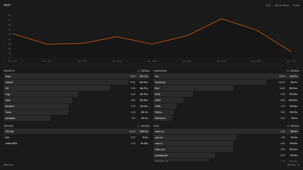 Screenshot of Ziit website