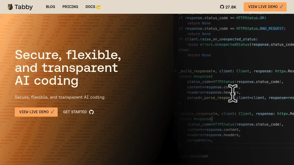 Tabby: Open Source Alternative to Claude Code, Cursor and Codex