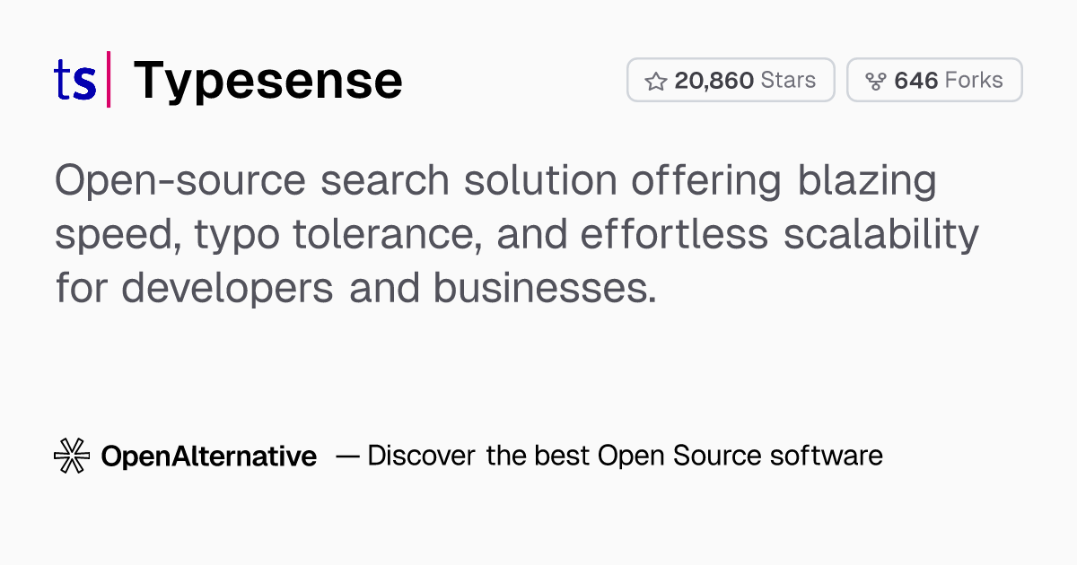 Typesense Open Source Alternative to Algolia, ElasticSearch and